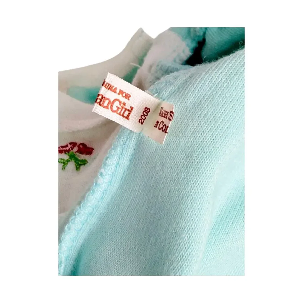 American Girl Bitty Baby Sleeper Turquoises Green Meet Outfit One Piece Pajamas